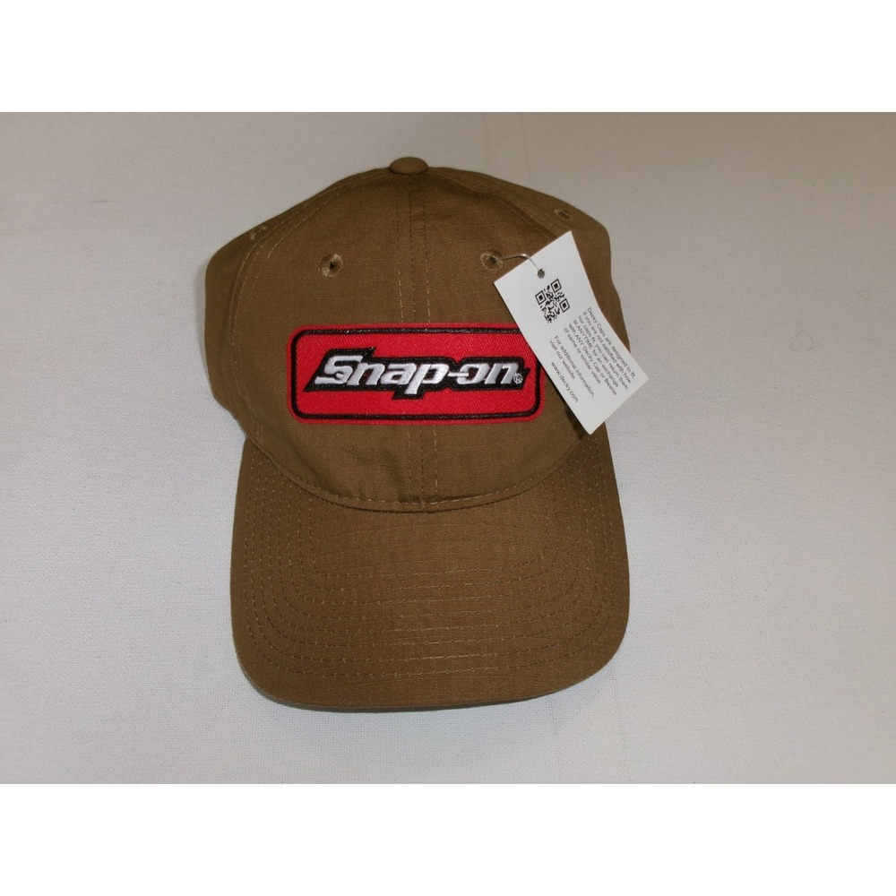 SNAP ON SNAP-ON KHAKI STRAPBACK BEACH GOLF Y2K 00S HAT CAP VINTAGE J1